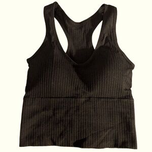 SHEIN Crop Tank Padded Bralette Ribbed Black- Small